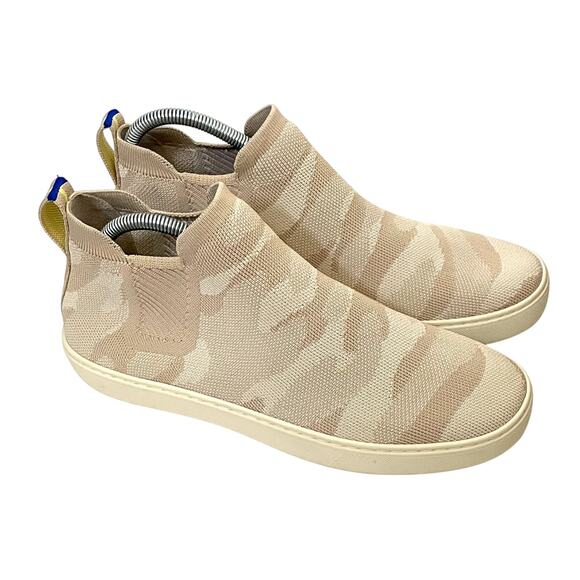 Rothy's High Top Slip On Stretch Casual Sneaker Tan Cream Camo Size 10.5 - Picture 1 of 9